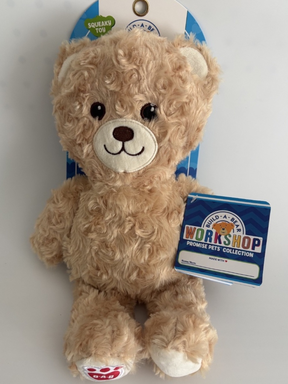 NWT Build-A-Bear Workshop Promise Pets Plush Dog Play Toy Squeaky Crinkle Bear